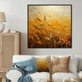 thumbnail image 1 of Designart "Harvested Gold I" Abstract Landscape Floater Framed Canvas Print, 1 of 7
