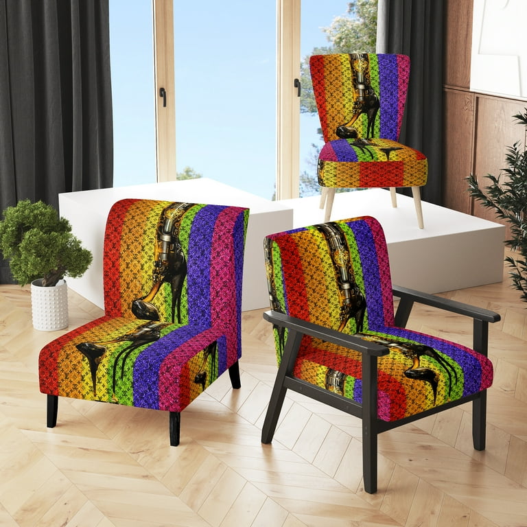 Designart Haute Couture High Heel IV Multicolor Fashion Upholstered Accent Chair Glam Arm Chair For Bedroom Walmart