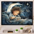 thumbnail image 1 of Designart "Haven of Childhood Memories in Blue III" People Framed Wall Art - Traditional Blue Nursery Hallway Framed Wall Art Decor, 1 of 6