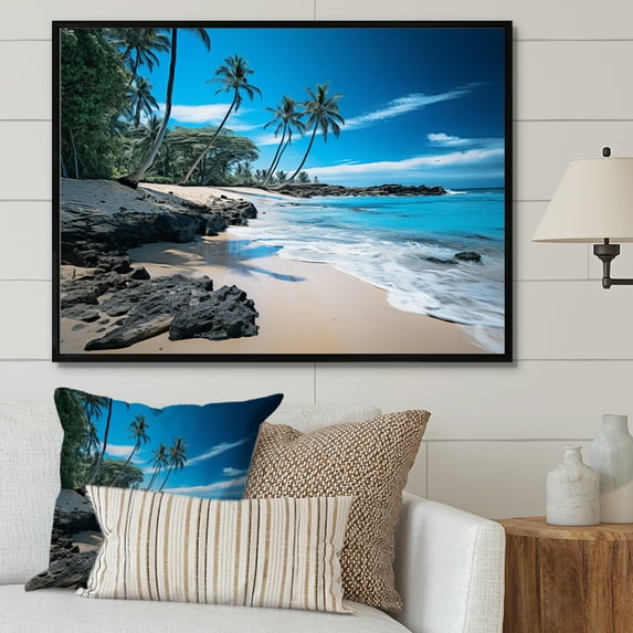 Designart "Hawaii Of Paradise I" Nautical & Beach Floater Framed Wall Decor
