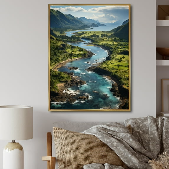 Designart "Hawaii horizon I" Hawaii Floater Framed Canvas Print