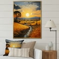 thumbnail image 1 of Designart "Hay Bales Countryside Golden painting II" Landscape & Nature Floater Framed Canvas Print, 1 of 7