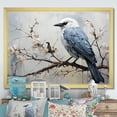 thumbnail image 1 of Designart "Hazy Azure Avian On Twig" Animals Bird Picture Framed Canvas Prints, 1 of 5