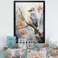 thumbnail image 1 of Designart "Hazy Azure Avian On Twig I" Animals Bird Picture Framed Canvas Wall Art, 1 of 5
