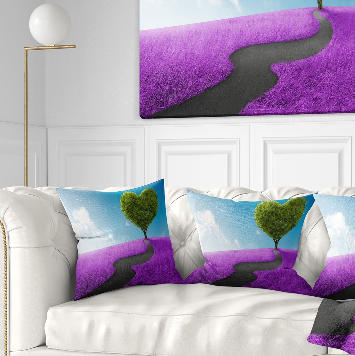 Designart Heart Tree Abstract - Abstract Throw Pillow - 18x18