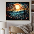 thumbnail image 1 of Designart "Heart Trees Horizon Blue Landscape II" Landscapes Framed Wall Art - Country Blue Tree Entryway Framed Wall Art Print, 1 of 6