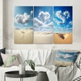 thumbnail image 1 of Designart "Heart of the Desert A Remote Beauty V" Beach Wall Art Set Of 3 - Coastal Beach White Canvas Set For Living Room Decor, 1 of 6