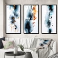thumbnail image 1 of Designart "Heartbeat Rhapsody Turquoise and Gold Ink Cloud III" Abstract Painting Framed Wall Art Set Of 3 - Turquoise Modern Frame Canvas Set For Living Room Decor, 1 of 6