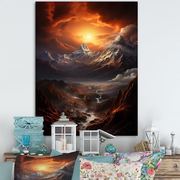 Designart "Hebrew Mount Sinai horizon II" Religion & Spirituality Canvas Wall Art