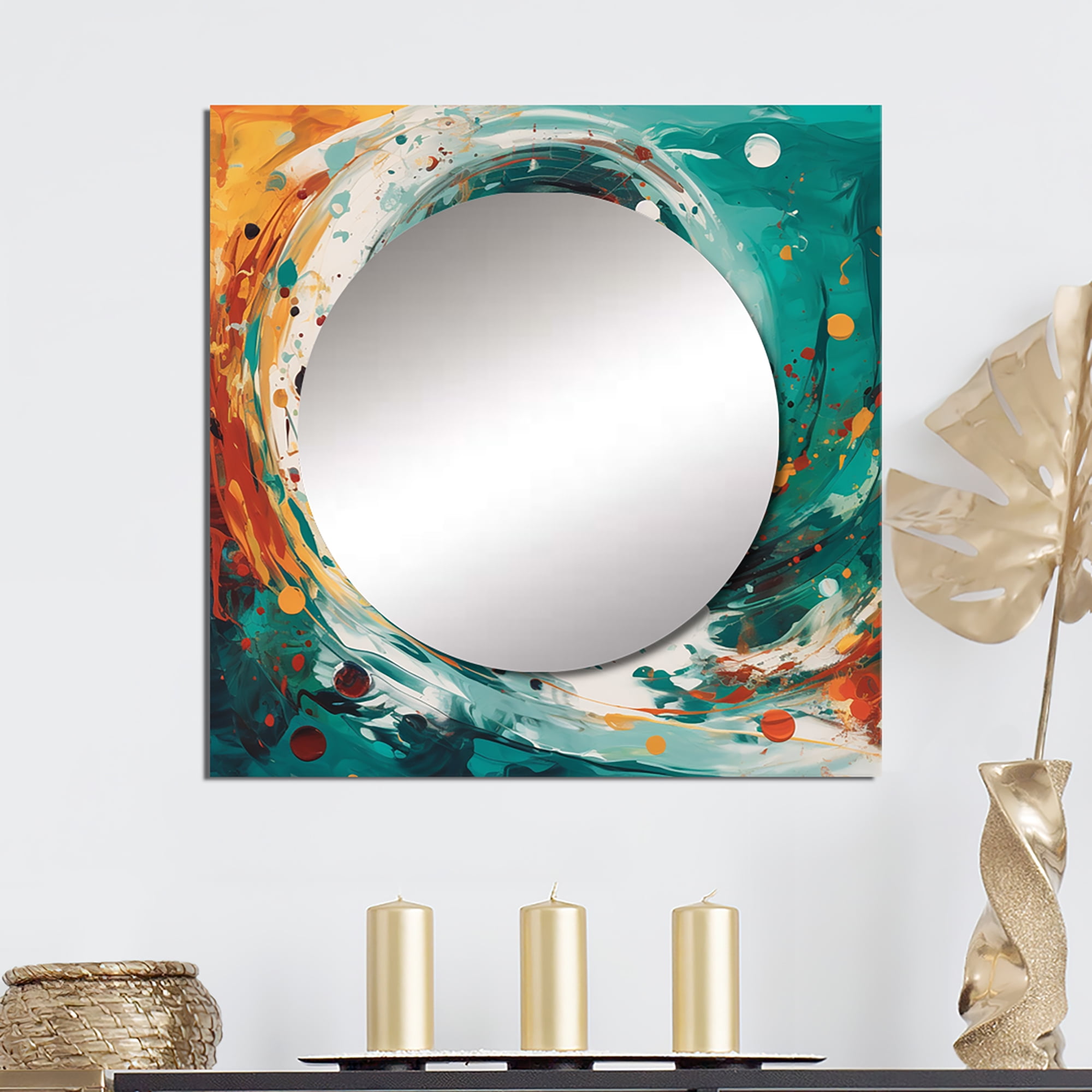 Designart "Helical Union Of Luminous Topaz And Blue I" Abstract Spirals