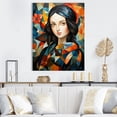 thumbnail image 1 of Designart "Henri Matisse Style Mona Lisa I" Fashion Canvas Wall Art - Glam Black Woman Abstract Hallway Wall Art Decor, 1 of 6