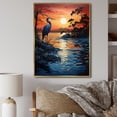 thumbnail image 1 of Designart "Heron Morning Stroll Painting II" Animals Floater Framed Canvas Print, 1 of 7