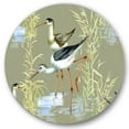 thumbnail image 1 of Designart 'Herons Birds In The Gray Water' Farmhouse Circle Metal Wall Art 29x29 - Disc of 29, 1 of 5