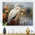 thumbnail image 1 of Designart "Herons Haven White Peach Heron" Animals Canvas Art Print, 1 of 5