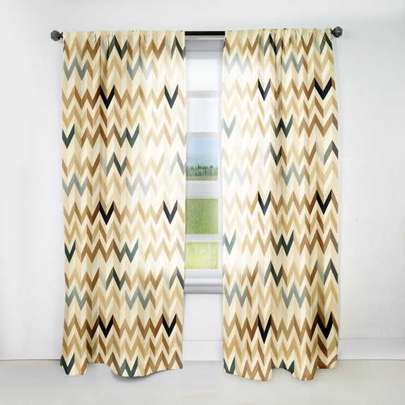 Designart "Herringbone Chic I" Chevron Room Darkening Curtain Panel