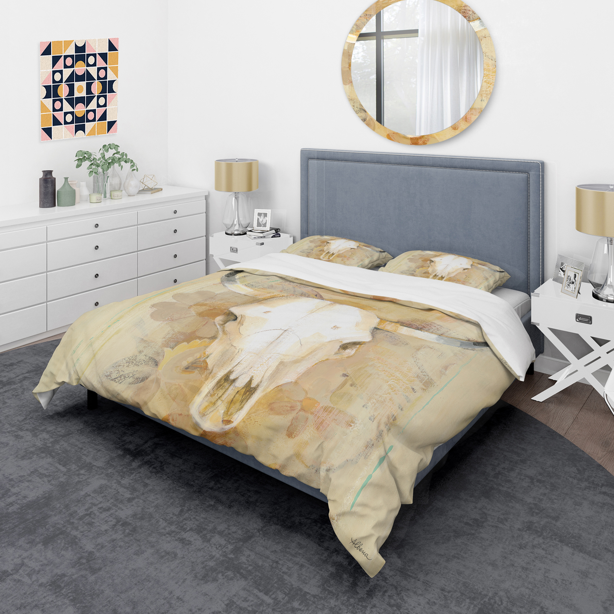 Designart 'Hers southwest bones' Glam Duvet Cover Set
