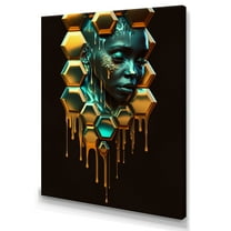 Designart Hexagon Art With Woman Face I Canvas Wall Art