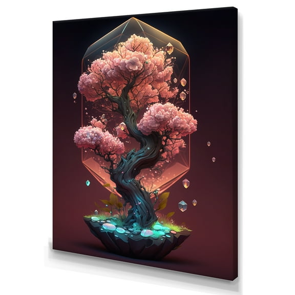 Designart Hexagon Bonsai Tree II Canvas Wall Art