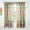thumbnail image 1 of Designart 'Hexagon Retro Pattern I' Mid-Century Modern Curtain Panel, 1 of 5