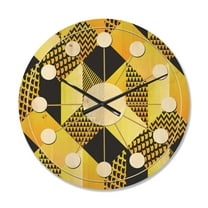 Designart 'Hexagon Retro Pattern II' Mid-Century Modern Wood Wall Clock