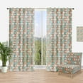 thumbnail image 1 of Designart 'Hexagon Retro Pattern III' Mid-Century Modern Curtain Panel, 1 of 4