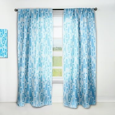 Designart 'Hexagon Retro Pattern IV' Mid-Century Modern Curtain Panel