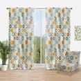 thumbnail image 1 of Designart 'Hexagon Retro Pattern IX' Mid-Century Modern Curtain Panel, 1 of 4