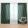 thumbnail image 1 of Designart 'Hexagon Retro Pattern VII' Mid-Century Modern Curtain Panel, 1 of 4