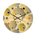thumbnail image 1 of Designart 'Hexagon Retro Pattern XI' Mid-Century Modern Wood Wall Clock, 1 of 5