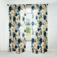 thumbnail image 1 of Designart "Hibiscus Haven" Hibiscus Blue, Beige Curtain 1 Panel, 1 of 6