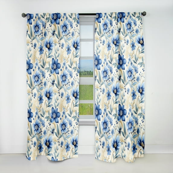 Designart "Hibiscus Haven II" Floral Blackout Single Curtain Panel