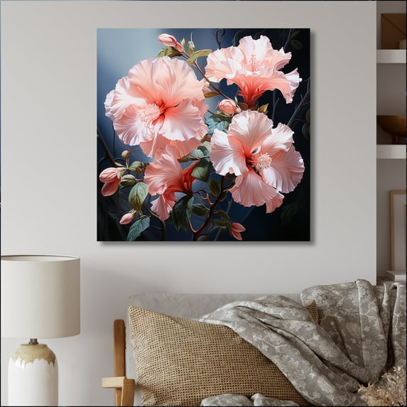 Designart "Hibiscus love expression VI" Floral Metal Wall Art
