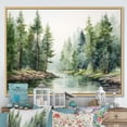 thumbnail image 1 of Designart "Hidden Gem Of The Forest I" Landscape Forest River Floater Framed Wall Art Living Room, 1 of 5