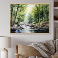 thumbnail image 1 of Designart "Hidden Gem Of The Forest II" Landscape Forest River Floater Framed Canvas Wall Art, 1 of 5