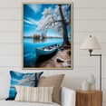 thumbnail image 1 of Designart "Hidden Hideaway by the Blue Lakeside I" Cottage Floater Framed Canvas Art Print, 1 of 7