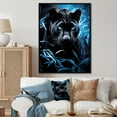 thumbnail image 1 of Designart "Hidden Observer Infrared Black and Blue Panther" Animals Floater Framed Wall Art Print, 1 of 7