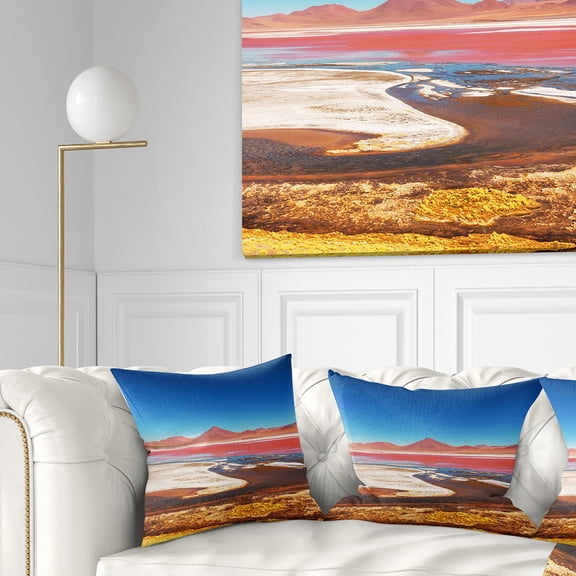 Designart High Mountains in Bolivia - Landscape Wall Throw Pillow - 16x16