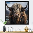 thumbnail image 1 of Designart "Highland Brown Yaks in Mountain Charm IV" Animals Framed Wall Art Decor - Modern Brown Yaks Entryway Framed Wall Art Print, 1 of 6