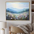 thumbnail image 1 of Designart "Hillside Abloom With Purple Morning Glories II" Flowers Floater Framed Wall Art Prints, 1 of 5