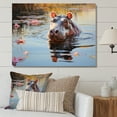 thumbnail image 1 of Designart "Hippo Pastoral Hippopotamus Mighty wall decor" Animals Wall Decor, 1 of 5