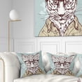 thumbnail image 1 of Designart Hipster Leopard with Glasses - Animal Throw Pillow - 16x16, 1 of 5