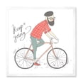 thumbnail image 1 of Designart 'Hipster Man Riding A Bicycle' Children's Art Framed Art Print, 1 of 4