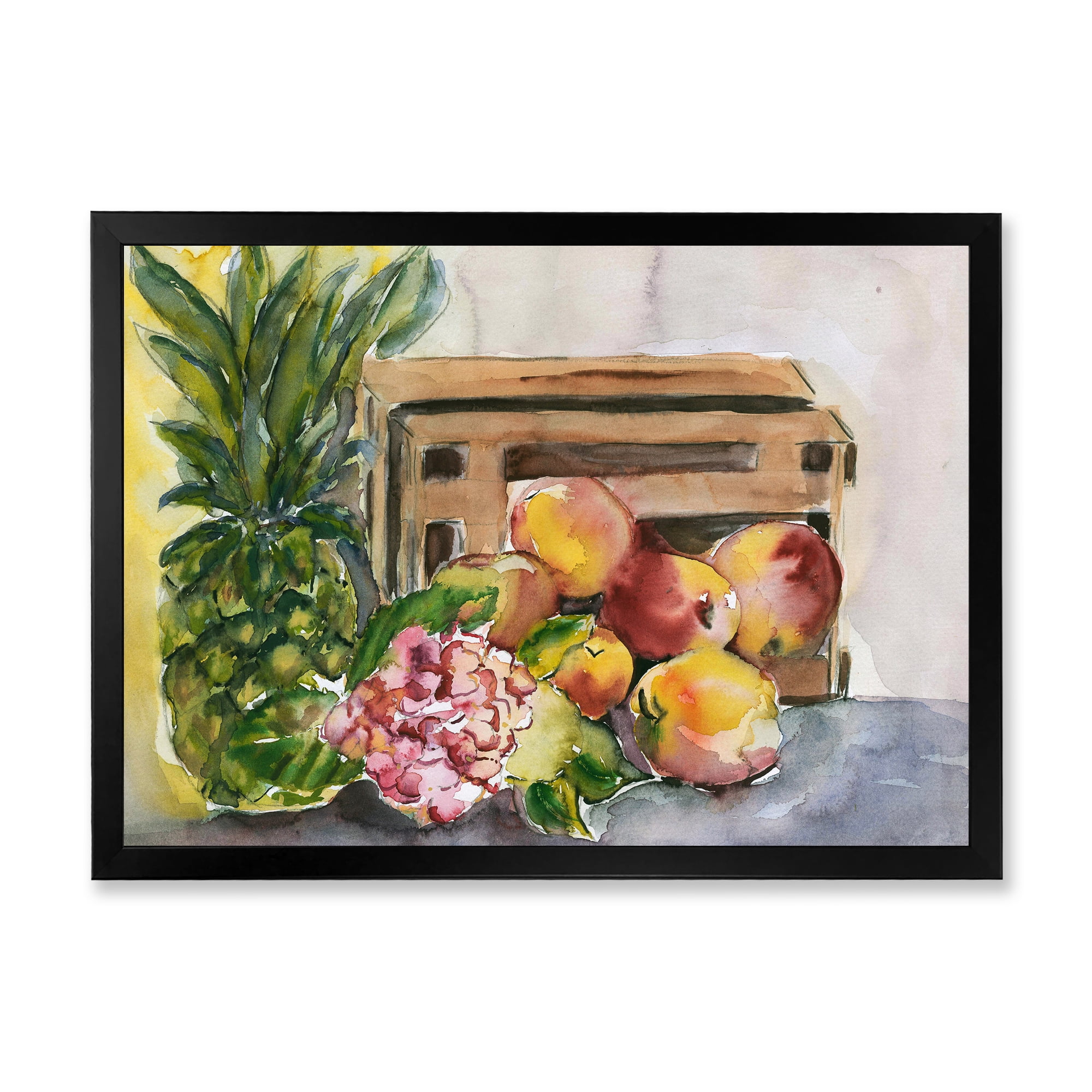 Designart 'Historic Fruits V' Farmhouse Framed Art Print