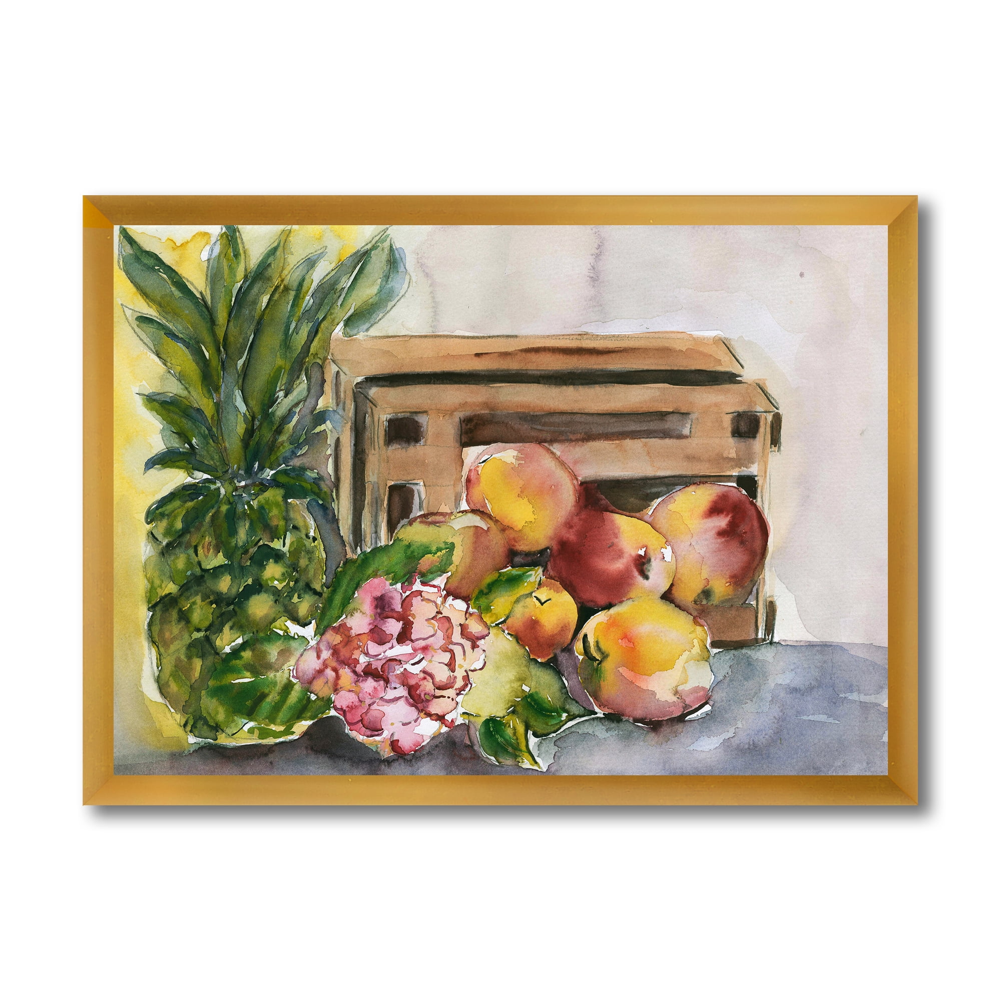 Designart 'Historic Fruits V' Farmhouse Framed Art Print