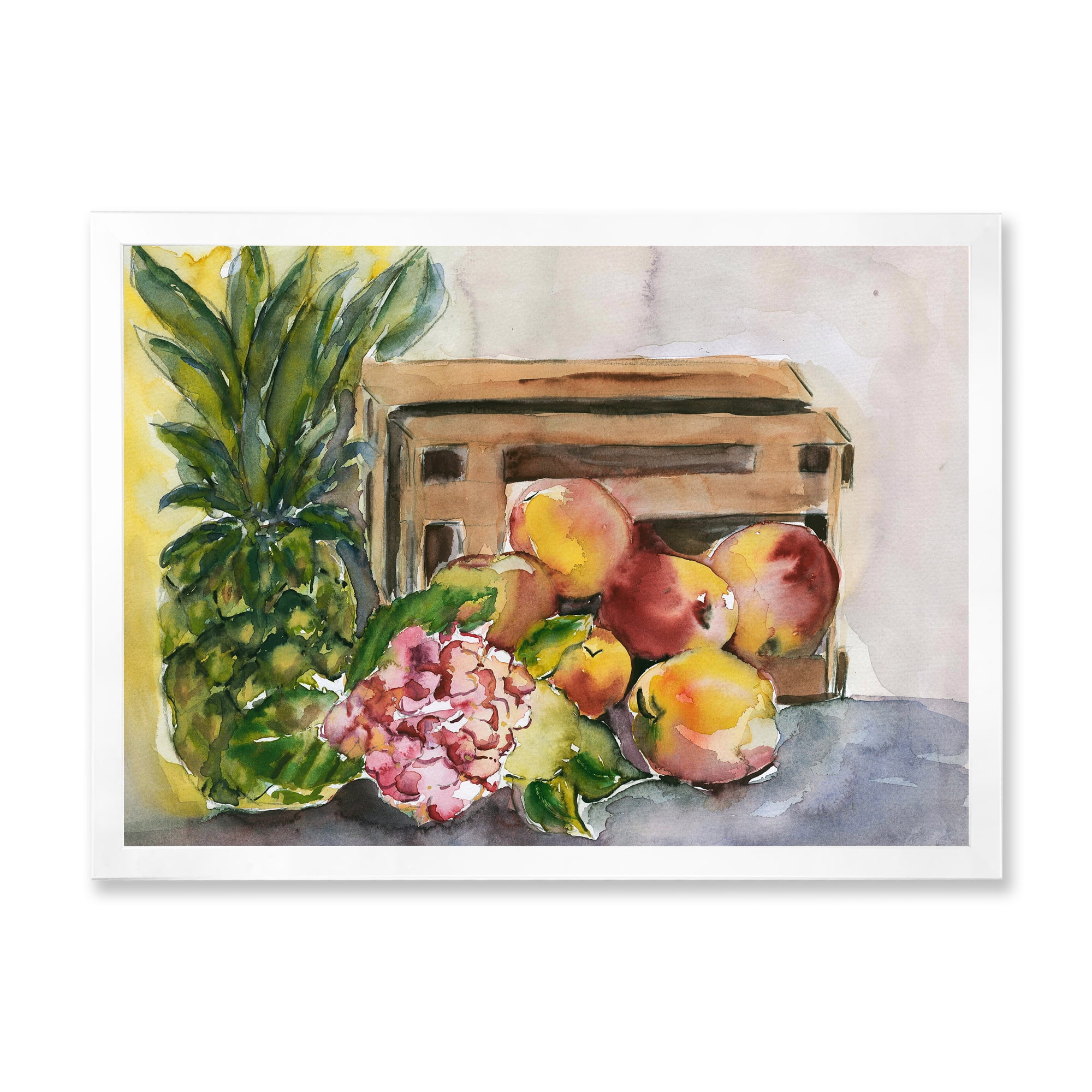 Designart 'Historic Fruits V' Farmhouse Framed Art Print