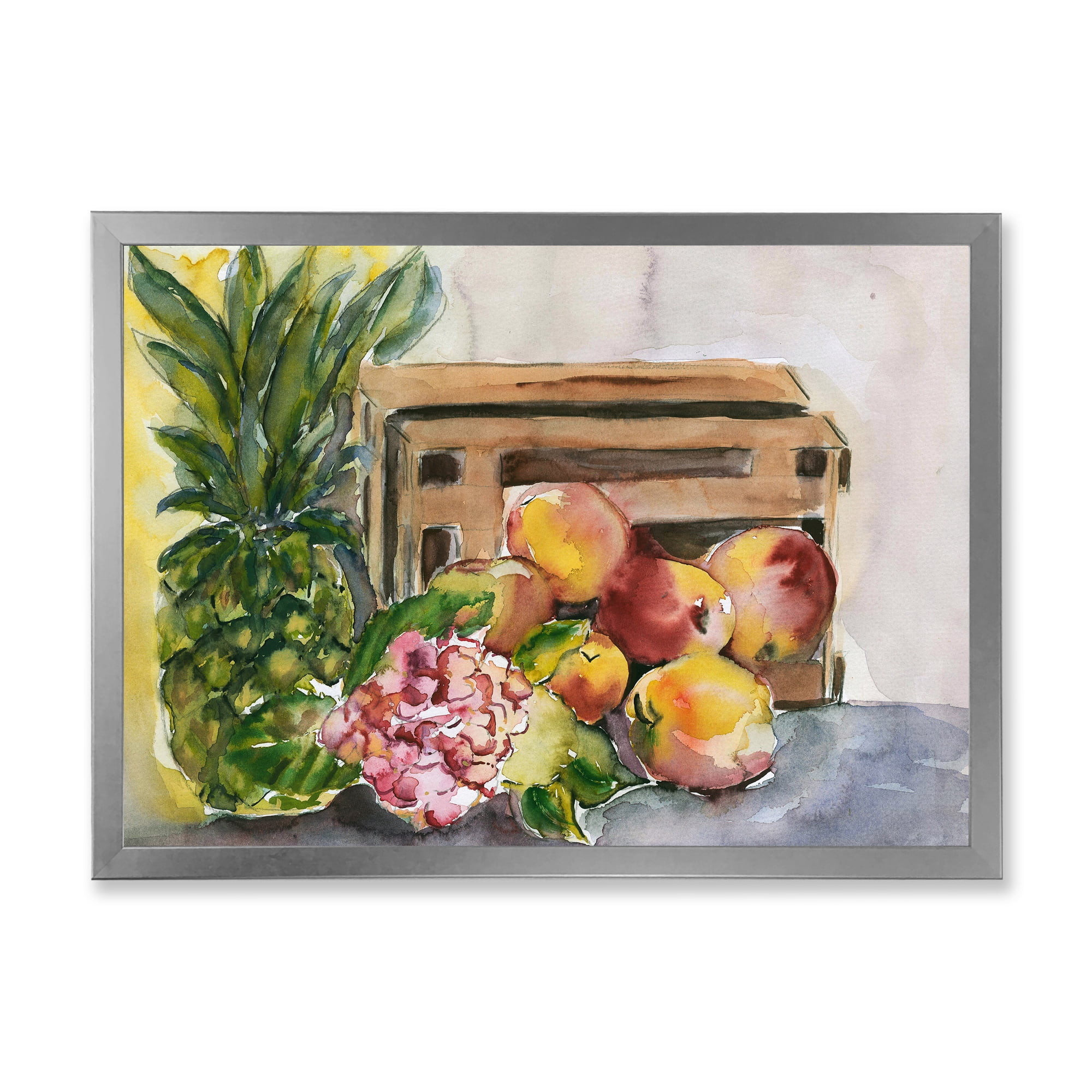 Designart 'Historic Fruits V' Farmhouse Framed Art Print