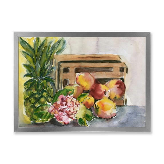 Designart 'Historic Fruits V' Farmhouse Framed Art Print