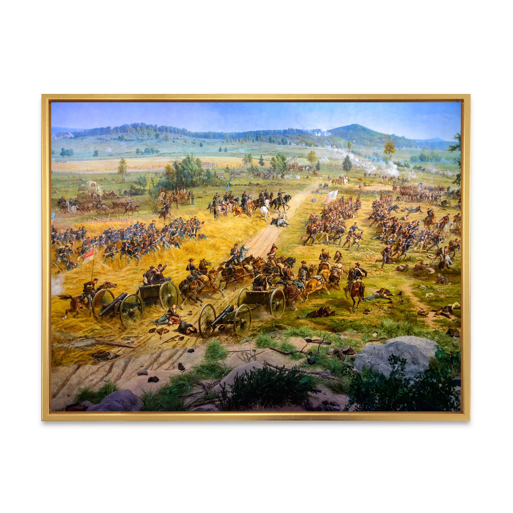 Designart 'Historical Gettysburg National Military Park' Vintage Framed Canvas Wall Art Print