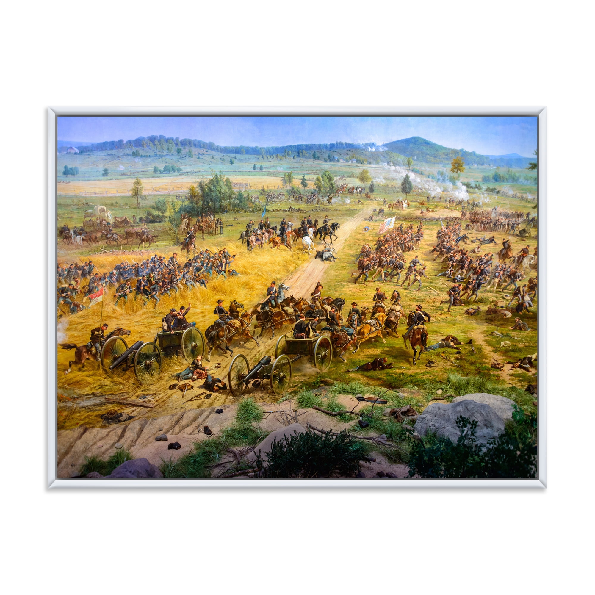 Designart 'Historical Gettysburg National Military Park' Vintage Framed Canvas Wall Art Print