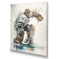 Designart Hockey Goalie During Game VI Canvas Wall Art